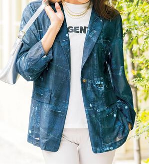 ルフラン（ルフラン）の「お洒落なデニムプリントジャケット（その他ジャケット）」｜詳細画像