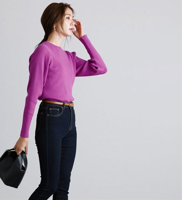 Pierrot（ピエロ）の「クルーネックリブニット（ニット・セーター）」｜詳細画像