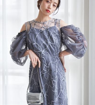 RANAN（ラナン）の「3way袖取り外し可能フェザーレースドレス（その他ワンピース）」