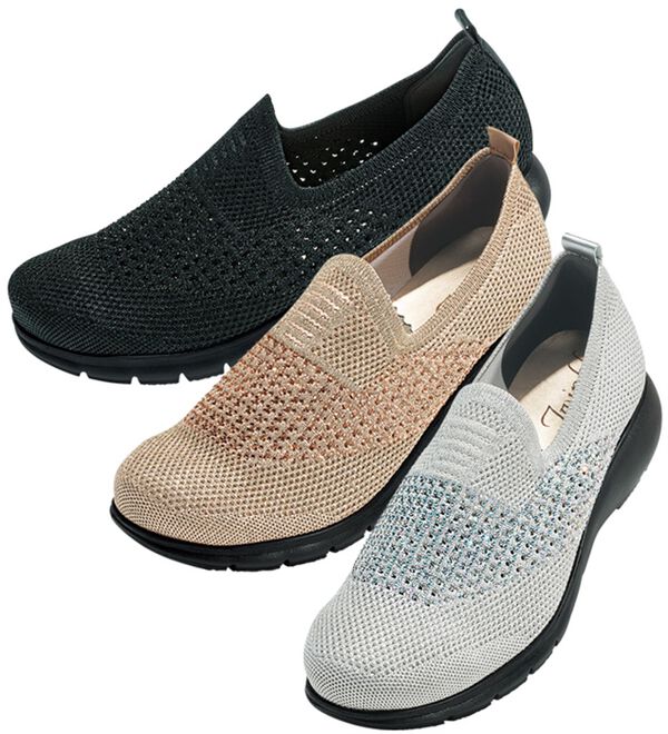 ルフラン（ルフラン）の「ラインストーン付ニットシューズ（パンプス）」｜詳細画像