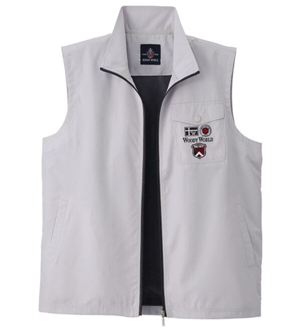 「ブランドデザイン裏メッシュベスト（メンズベスト）」｜グレー