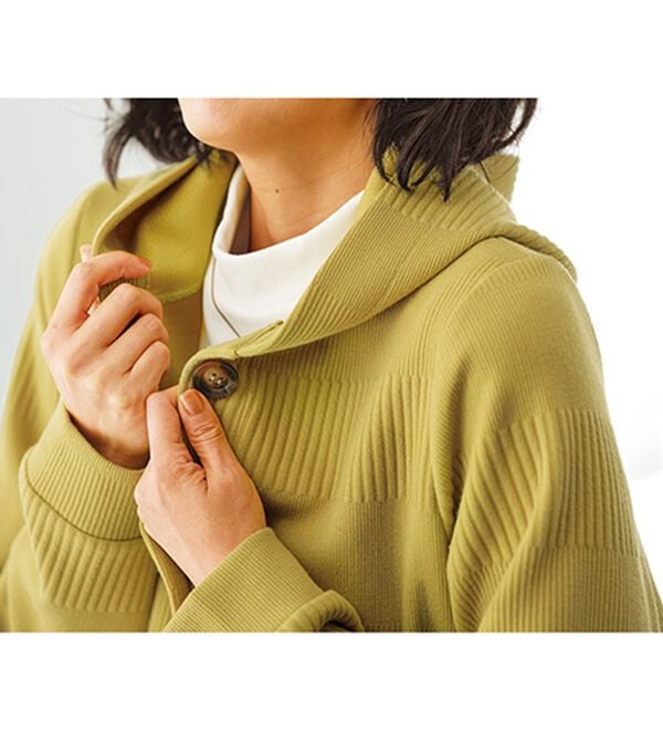 BELLUNA（ベルーナ）の「ボーダージャカード素材フードカーディガン（その他ジャケット）」｜詳細画像