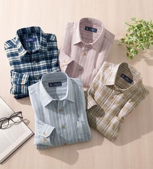 「＜カルビア＞着心地快適！しじら織りストレッチシャツ（メンズシャツ）」｜詳細画像