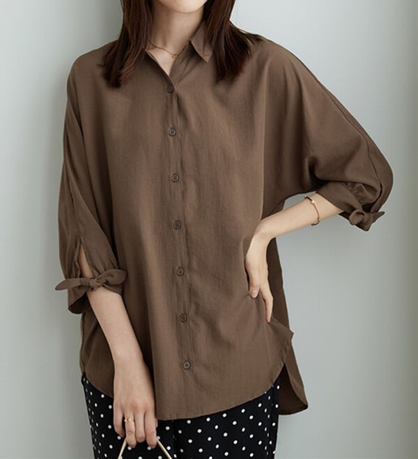 BELLUNA（ベルーナ）の「イージーケア！袖リボンシャツチュニック（チュニック）」｜詳細画像