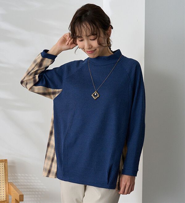 BELLUNA（ベルーナ）の「異素材重ね着風チュニック（チュニック）」｜詳細画像