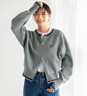 BELLUNA（ベルーナ）の「【ＵＭＢＲＯ】配色ライン使いダブルジップジャケット（その他ジャケット）」｜杢グレー