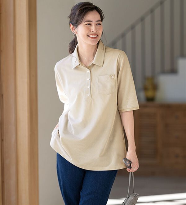 ルフラン（ルフラン）の「【３色組】ストライプ編サラらくプルオーバー（カットソー）」｜詳細画像