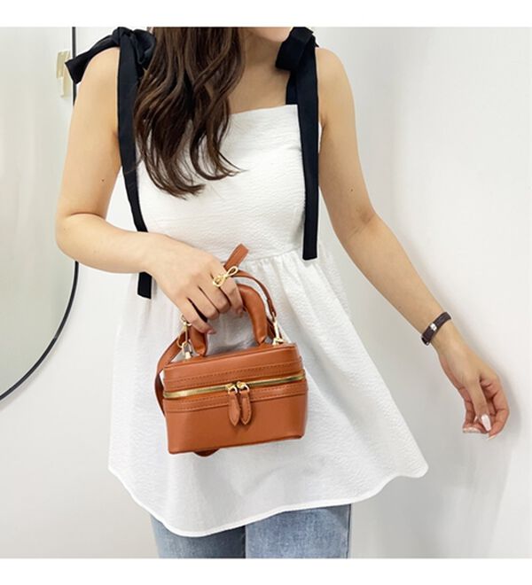 GeeRA（ジーラ）の「バイカラーぽこぽこリボンビスチェ（ブラウス）」｜詳細画像