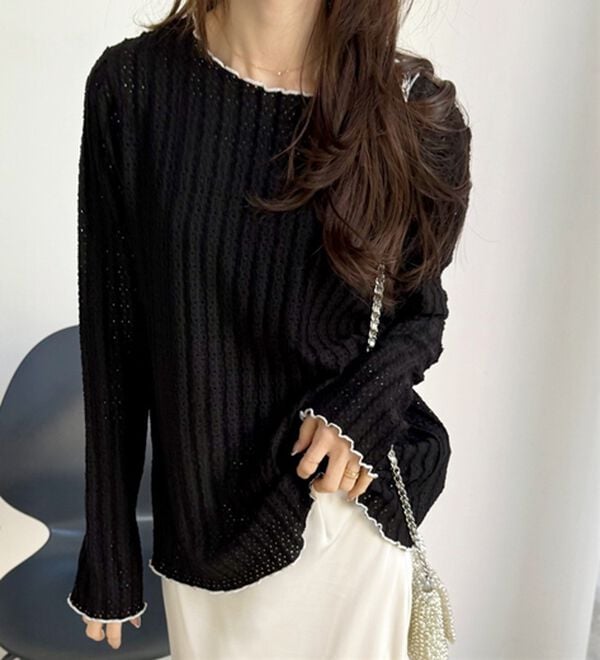 GeeRA（ジーラ）の「表面感配色メローカットソー（カットソー）」｜詳細画像