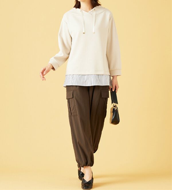 BELLUNA（ベルーナ）の「ワイドネックデザインシャツ切替チュニック（チュニック）」｜詳細画像