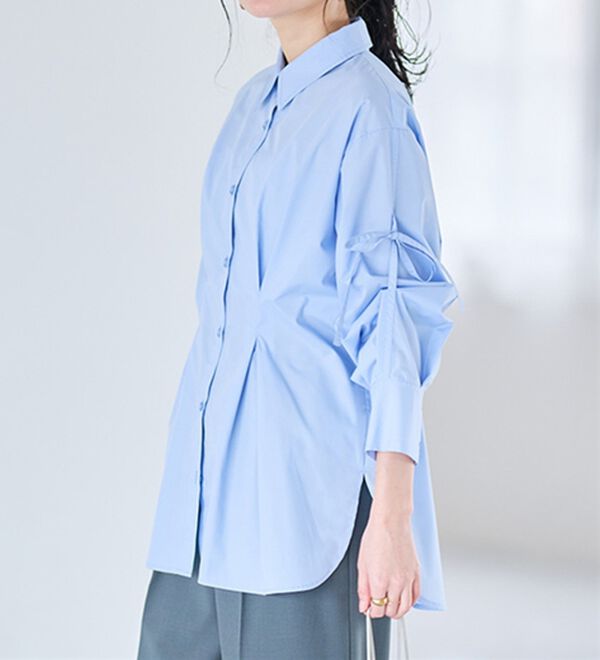 RANAN（ラナン）の「ウエストタック袖リボンシャツ（シャツ）」｜詳細画像