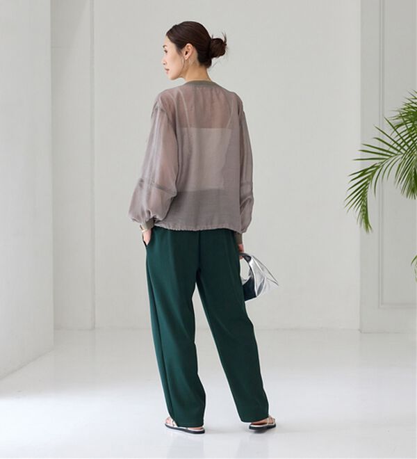 BELLUNA（ベルーナ）の「シュッと体型カバー！ワイドテーパード美脚パンツ（フルレングスパンツ）」｜詳細画像