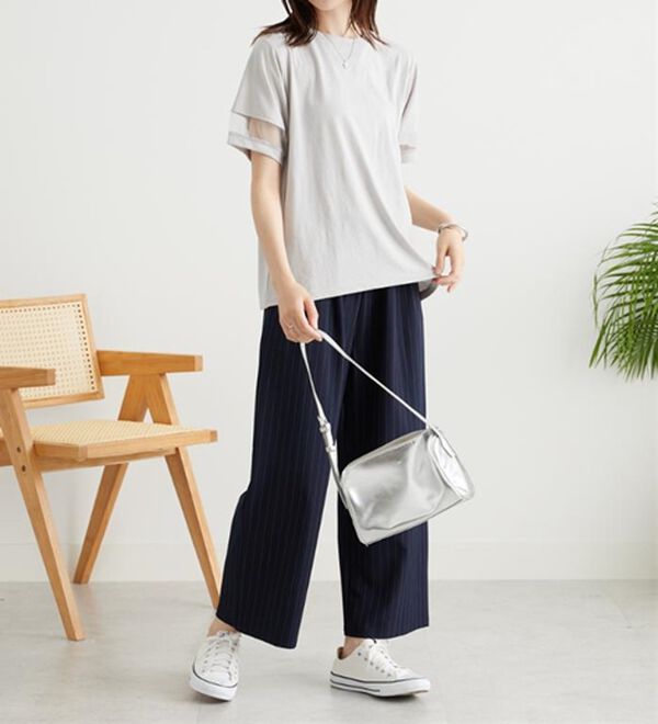 BELLUNA（ベルーナ）の「【嬉しい機能付き！】とろみ素材ドロスト使いワイドパンツ（ワイドパンツ・ガウチョ）」｜詳細画像