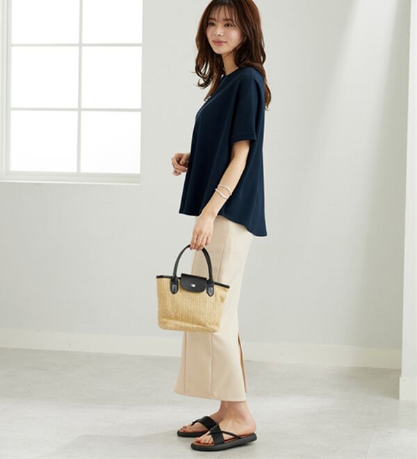 BELLUNA（ベルーナ）の「【快適Ｌａｂ．】ドライワッフル素材ドルマンプルオーバー（カットソー）」｜詳細画像