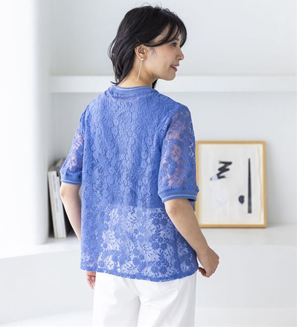 BELLUNA（ベルーナ）の「リブデザインレースプルオーバー（ブラウス）」｜詳細画像