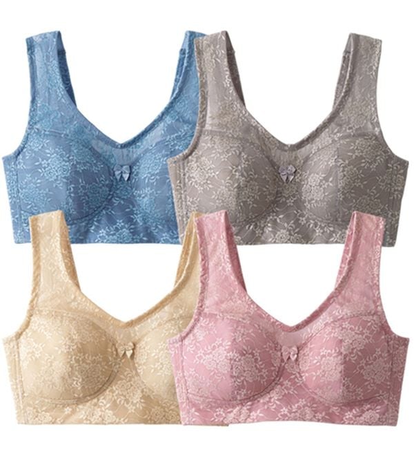 LAVIENNE（ラヴィエンヌ）の「【４色組】グラマーさんの肩らくコンフォートブラ（ノンワイヤーブラ）」｜4色組