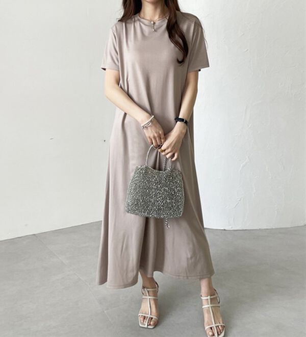 GeeRA（ジーラ）の「【接触冷感】フレアーシルエットロングワンピース（ロングワンピース）」｜詳細画像