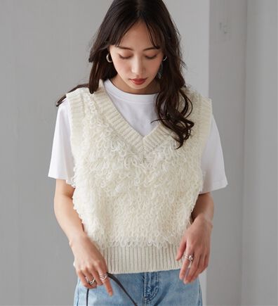 RANAN（ラナン）の「ループフリンジニットベスト（ベスト）」