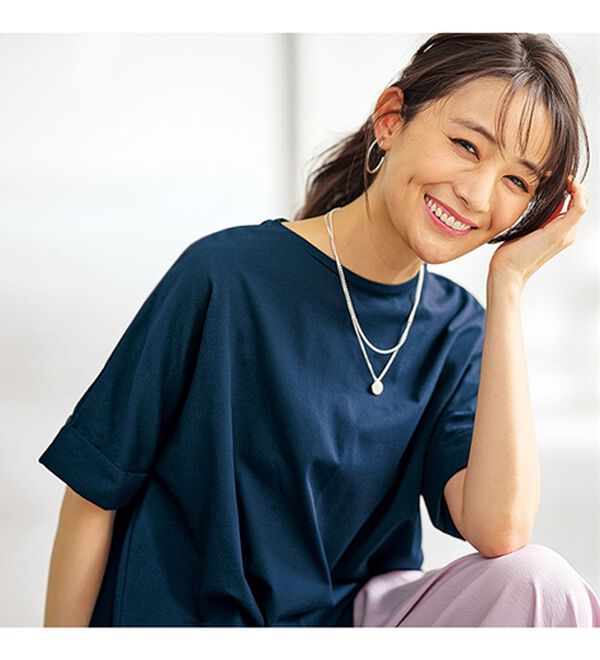 BELLUNA（ベルーナ）の「ヒンヤリ実感！大人顔サマ見えゆったりＴシャツ（Tシャツ）」｜詳細画像