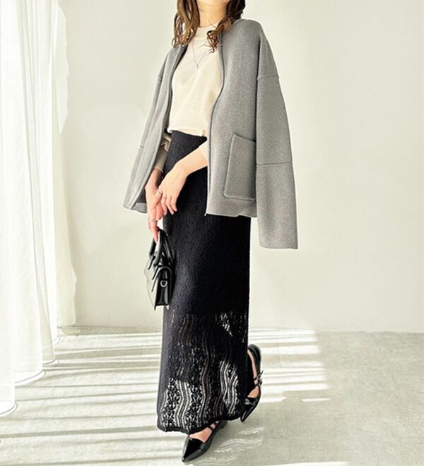 GeeRA（ジーラ）の「起毛レースタイトスカート（ロングスカート）」｜詳細画像