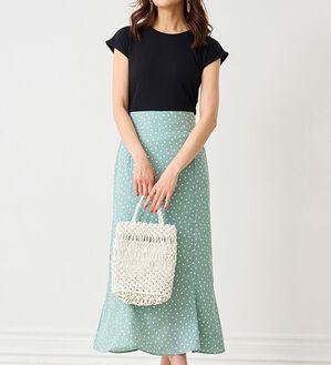 ドット柄使いドッキングワンピース - ベルーナ【公式】