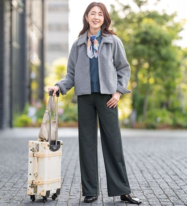 ルフラン（ルフラン）の「【３本組】日本製　旅にぴったりワイドパンツ（ワイドパンツ・ガウチョ）」｜詳細画像