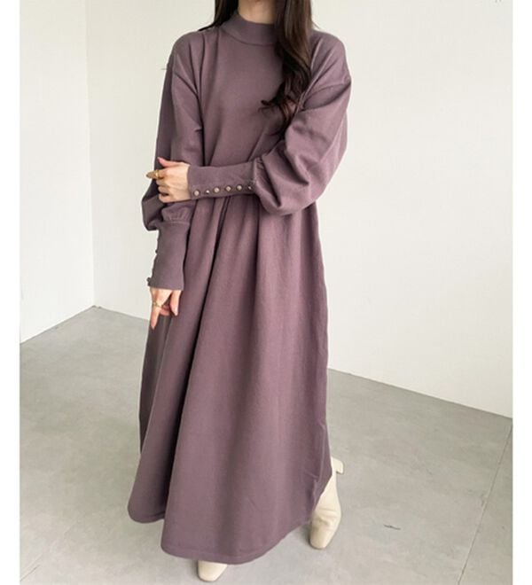 GeeRA（ジーラ）の「フィット＆フレアーニットワンピース（ニットワンピース）」｜詳細画像