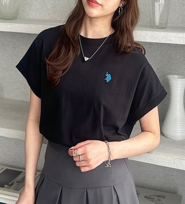GeeRA（ジーラ）の「【新色追加】【ＵＳ．ＰＯＬＯ．ＡＳＳＮ】綿100％フレンチスリーブＴシャツ（Tシャツ）」｜詳細画像