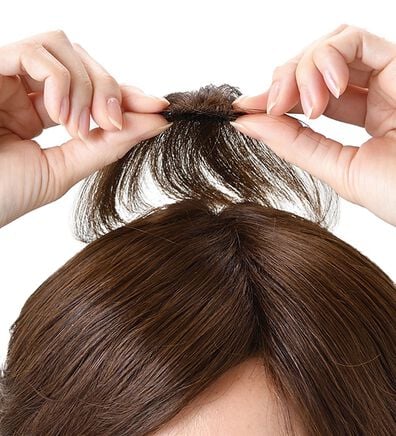 「人毛１００％ふんわりプチピース２個組（ウィッグ・ヘアピース・エクステ）」