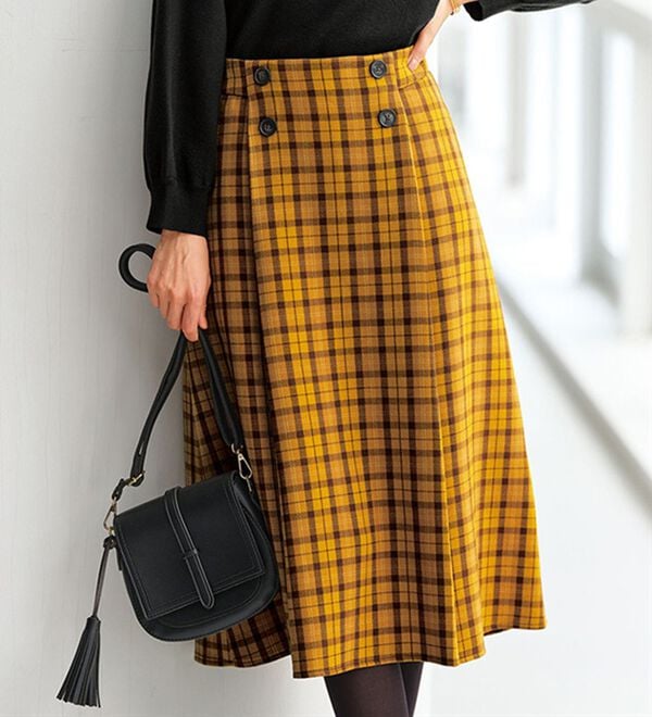 ドルチェ＆ガッバーナ レモン柄 ビジューボタン装飾 サイドスリットスカート DOLCE&GABBANA DOLCE & GABBANA ドルチェアンドガッバーナ