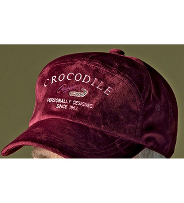 「＜クロコダイル＞ベロアキャップ（メンズ帽子）」｜詳細画像