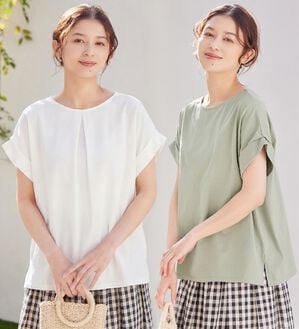 Viola e Viola（ヴィオラ エ ヴィオラ）の「【接触冷感】綿１００％前後２ＷＡＹタックトップス　さらひやりコットン（カットソー）」｜詳細画像