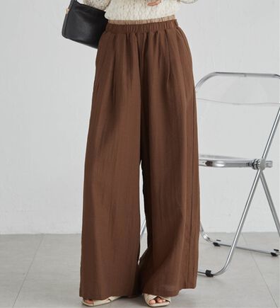 RANAN（ラナン）の「ダブルウエストシアーイージーパンツ（ワイドパンツ・ガウチョ）」