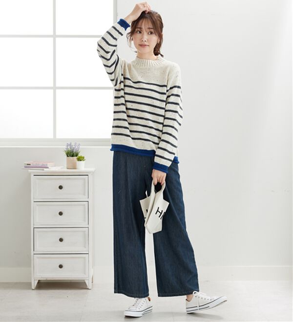 「カラーネップ入り配色ボーダープルオーバー（カットソー）」｜詳細画像