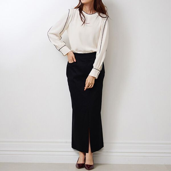 RANAN（ラナン）の「配色ステッチブラウス（ブラウス）」｜詳細画像