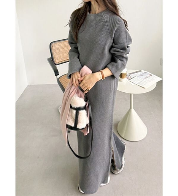 GeeRA（ジーラ）の「裾ファスナースリットニットワンピース（ニットワンピース）」｜詳細画像