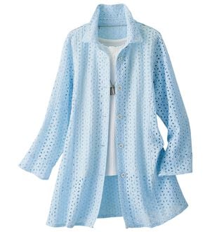 ルフラン（ルフラン）の「復刻版　華やか綿レースジャケット（その他ジャケット）」｜サックス