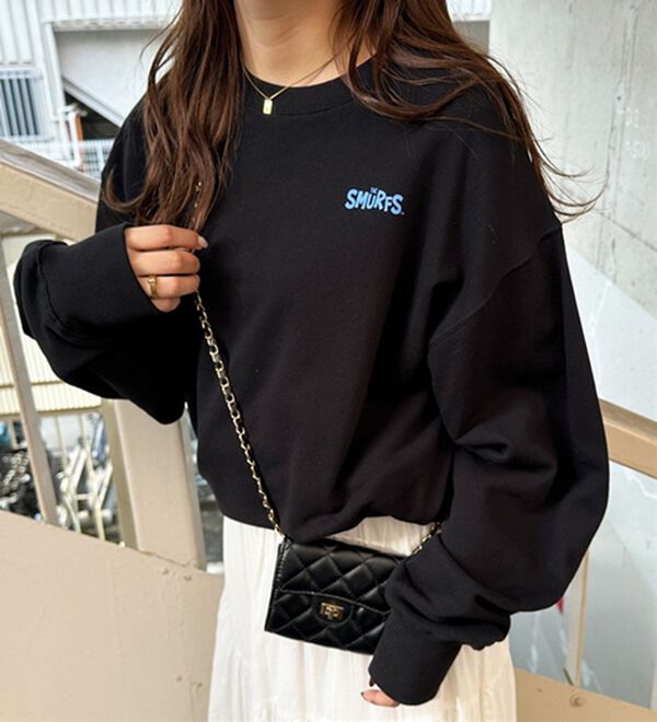 GeeRA（ジーラ）の「【スマーフ】コラボプリントスウェット（メンズカットソー）」｜詳細画像