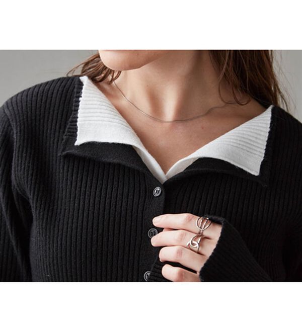 RANAN（ラナン）の「レイヤード配色ニットカーディガン（ニットカーディガン）」｜詳細画像