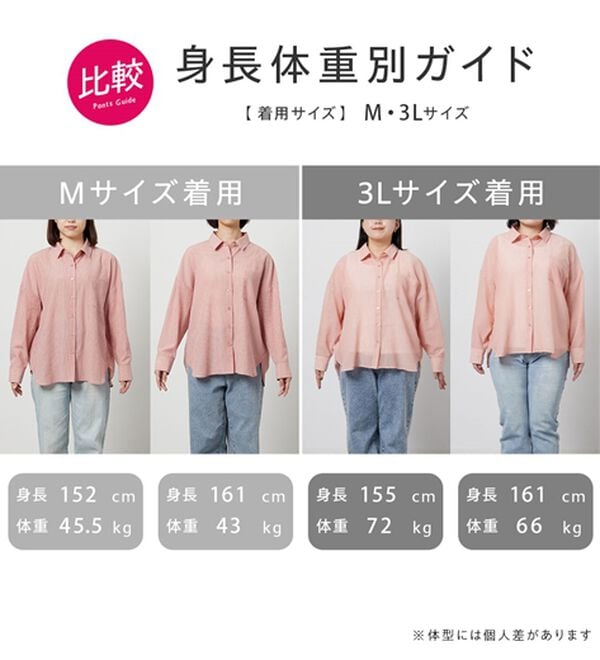 BELLUNA（ベルーナ）の「【快適Ｌａｂ．】360&deg;体型カバー！バックシャーリングシアーシャツ（シャツ）」｜詳細画像