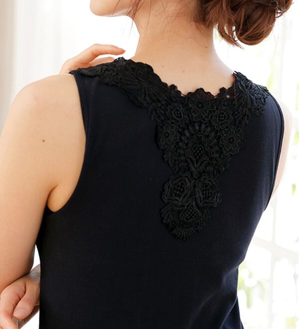 LAVIENNE（ラヴィエンヌ）の「カップ付バックレースタンクトップ（肌着・インナーウェア）」｜詳細画像