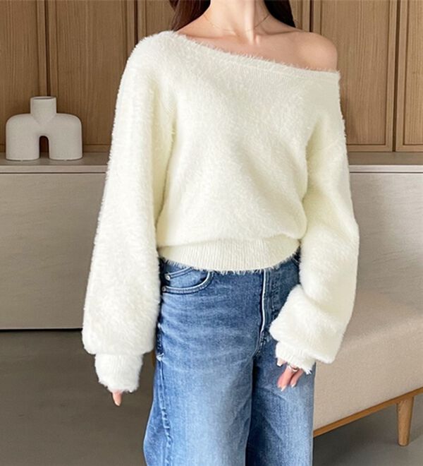 GeeRA（ジーラ）の「【YOUING.】オフショルフェザーヤーンニット（ニット・セーター）」｜詳細画像