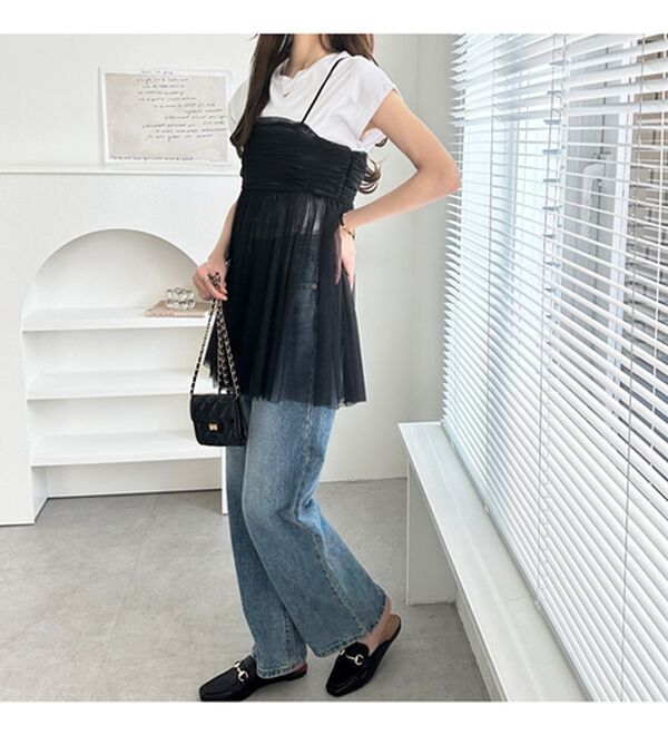 GeeRA（ジーラ）の「ラメチュールギャザーキャミチュニック（チュニック）」｜詳細画像