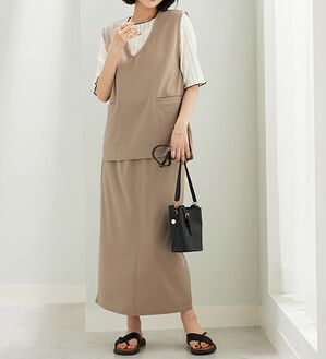 BELLUNA（ベルーナ）の「【2点セット】楽ちん＆細見えセットアップ（セットアップ）」｜詳細画像