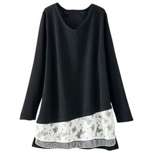 BELLUNA（ベルーナ）の「レイヤード風カットソーチュニック（チュニック）」｜ブラック