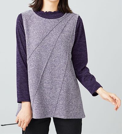 BELLUNA（ベルーナ）の「ブークレ素材タックデザインアンサンブル（アンサンブル）」