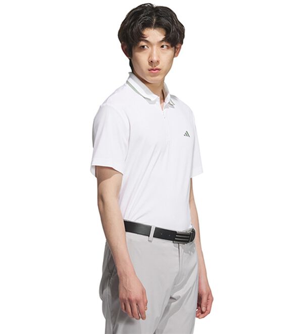 「＜ａｄｉｄａｓ＞アディゼロ　ツイストニット半袖ジップポロ（メンズポロシャツ）」｜詳細画像