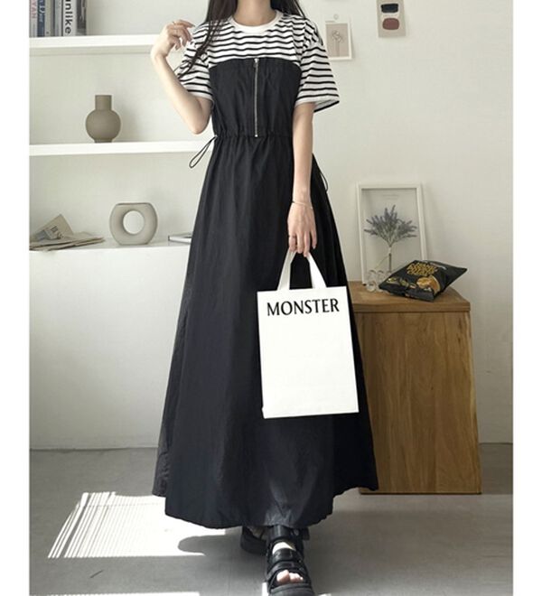 GeeRA（ジーラ）の「ハーフジップビスチェドッキングワンピース（その他ワンピース）」｜詳細画像