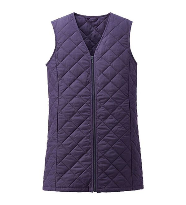 BELLUNA（ベルーナ）の「【マジ軽ウォーム】蓄熱保温キルトロングベスト（ポーチ付）（ベスト）」｜詳細画像