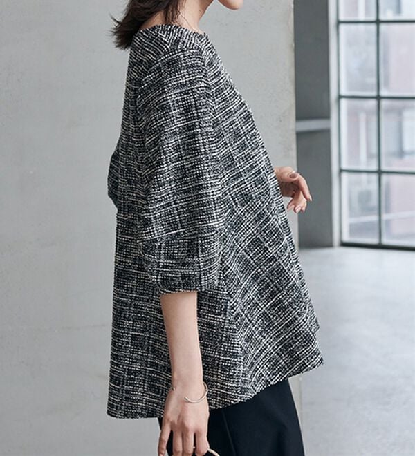 RANAN（ラナン）の「カットツイードペプラムブラウス（カットソー）」｜詳細画像